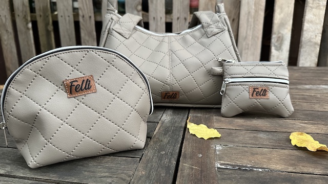 Női kézitáska szett steppelt