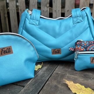 Női kézitáska szett türkiz